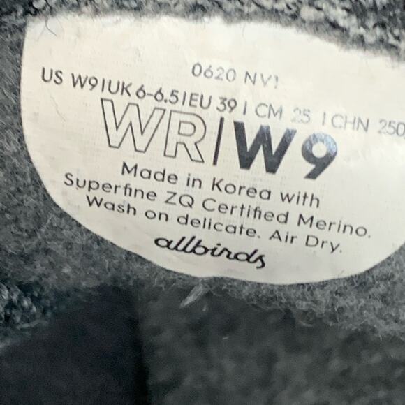 WOMENS ALLBIRDS WOOL RUNNERS ATHLETIC SHOES SIZE 9 GRAY BLACK NICE - Picture 6 of 6